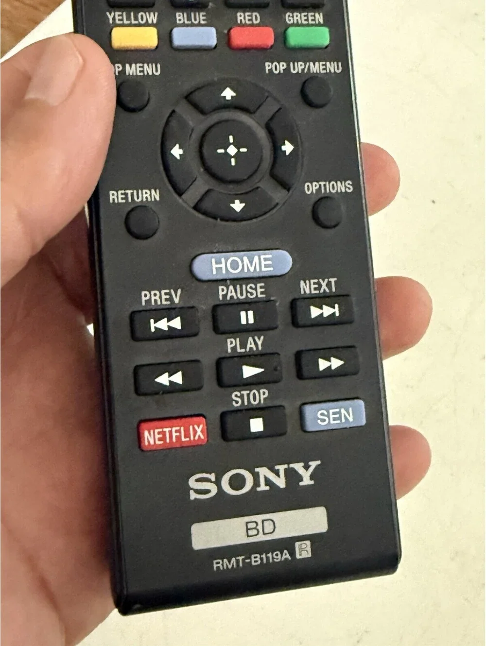 Sony RMT-B119A Remote Control For Blu-ray Player Original